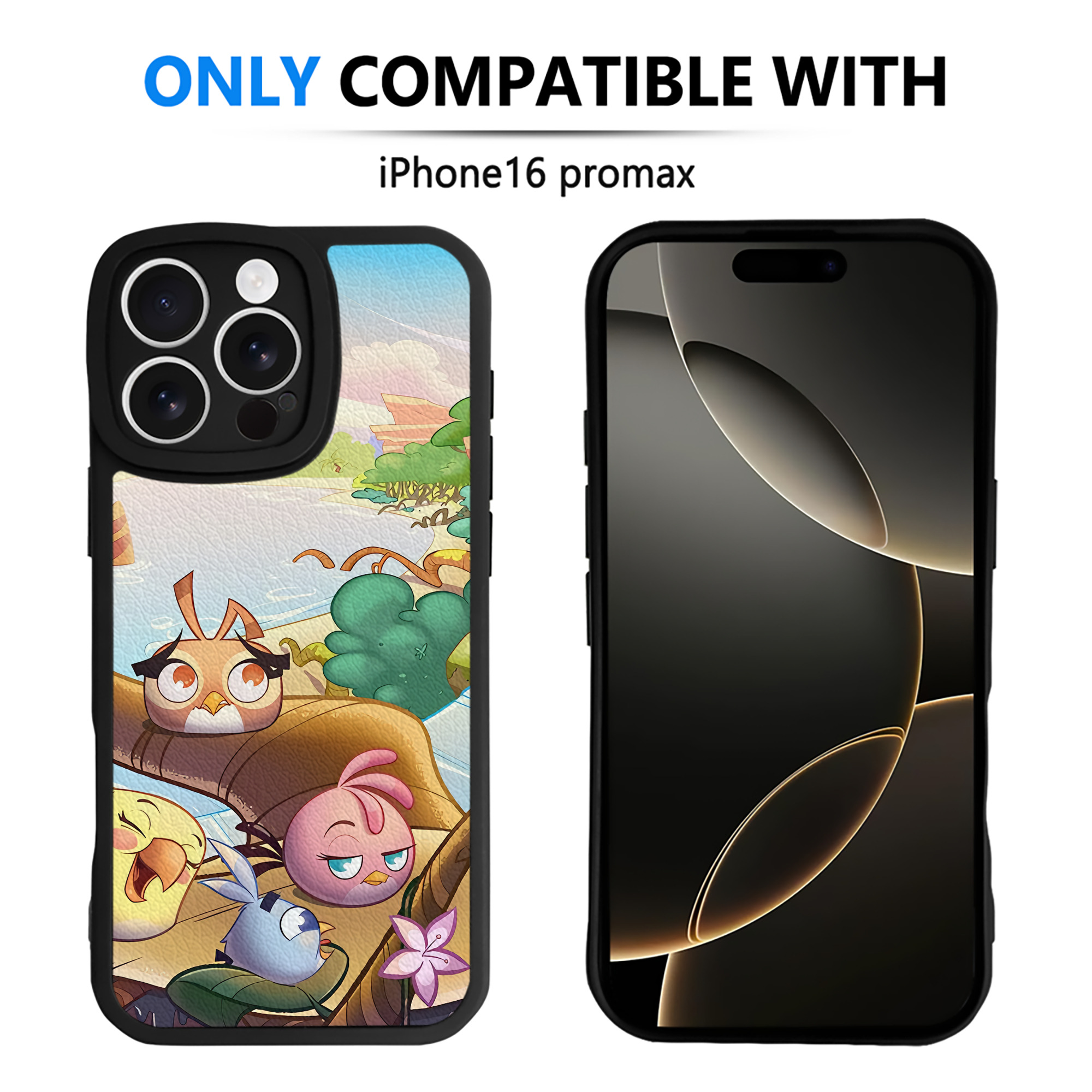 （画像用） Angry Birds アングリーバード 【iPhone 16シリーズ対応】シリコンスマホケース（レザー調） 材質：シリコン